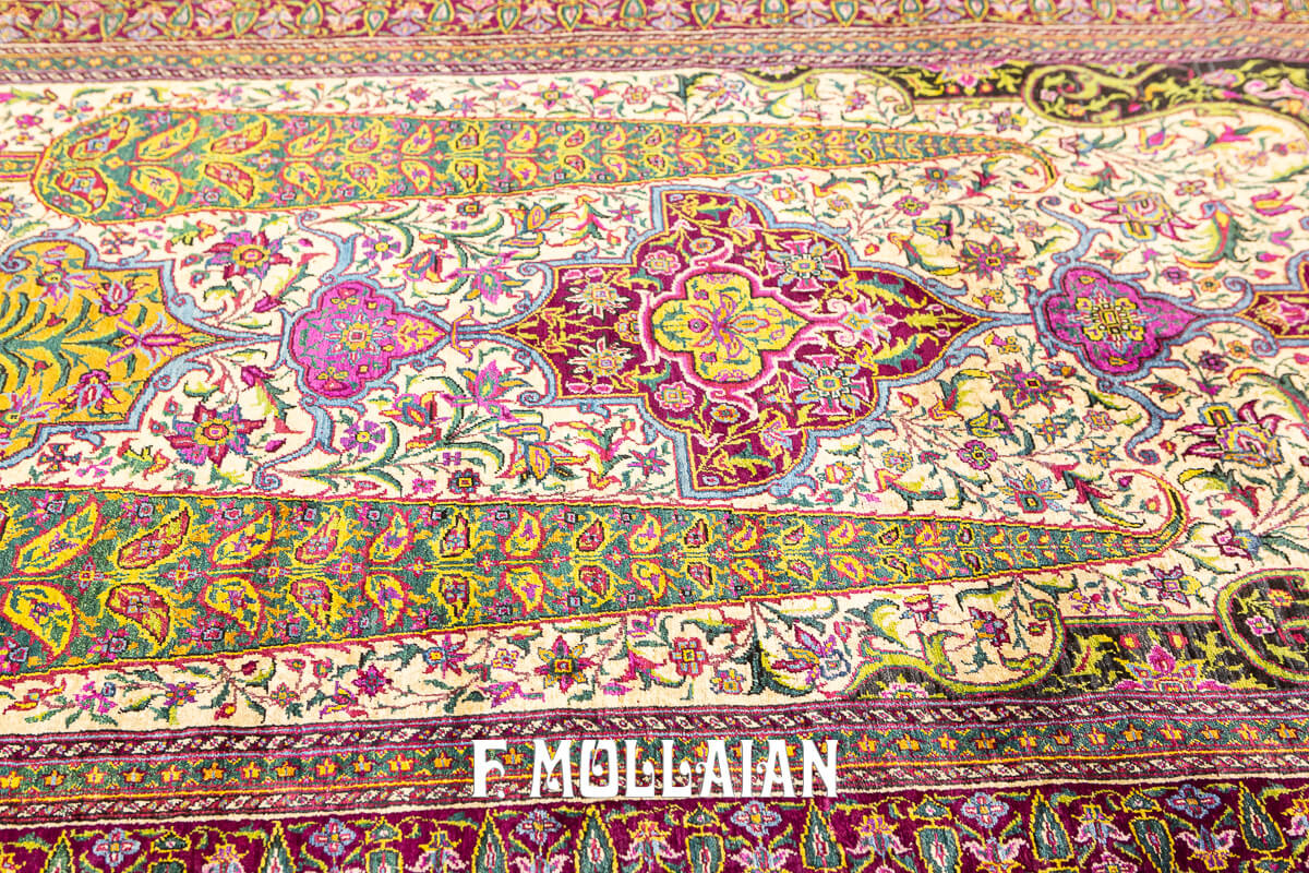 Rare Rug Farahan Silk Signed “Zel Al-Soltan” n°:705694
